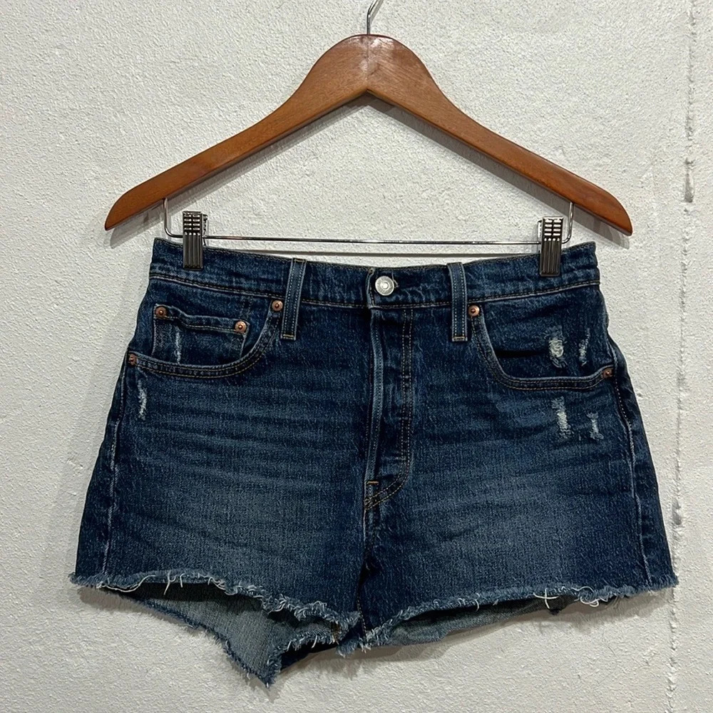 Levi’s Button Fly Distressed Shorts